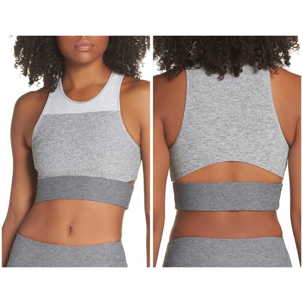 Outdoor Voices Tri-Tone Slashback Crop Top